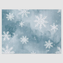 Blaue Schneeflocken Aquarell Winterfeier