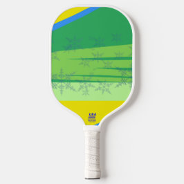 Blaue Schneeflocken auf dem Sunrise Mountain Pickleball Schläger