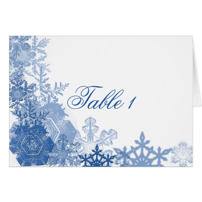 Blaue Schneeflocken auf weißem Hintergrund (Vorderseite (Horizontal))