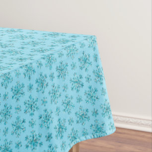 Blaue Schneeflocken-BAUMWOLLE 60x84 Tischdecke