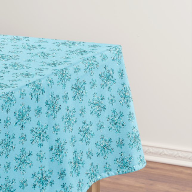 Blaue Schneeflocken-BAUMWOLLE 60x84 Tischdecke (Beispiel)