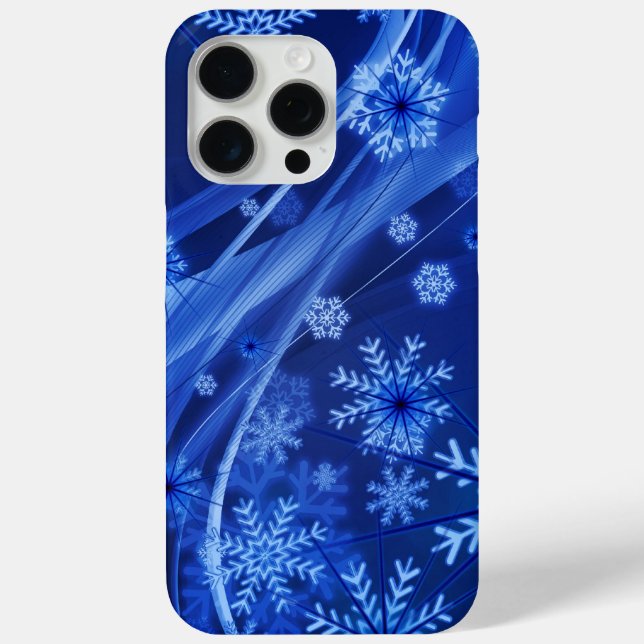 Blaue Schneeflocken Case-Mate iPhone Hülle (Rückseite)