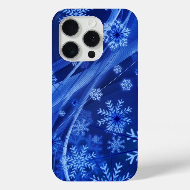 Blaue Schneeflocken Case-Mate iPhone Hülle (Rückseite)
