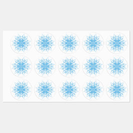 Blaue Schneeflocken Etiketten