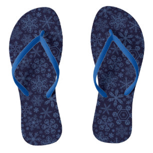 Blaue Schneeflocken Flip Flops