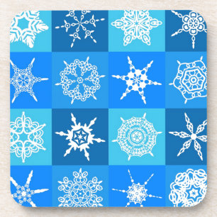 Blaue Schneeflocken Getränkeuntersetzer