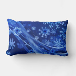 Blaue Schneeflocken Lendenkissen