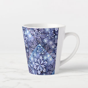 Blaue Schneeflocken Milchtasse