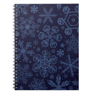 Blaue Schneeflocken Notizblock
