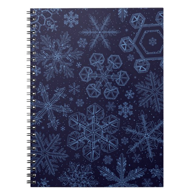 Blaue Schneeflocken Notizblock (Vorderseite)