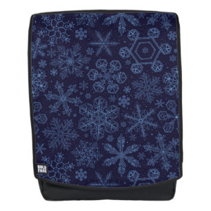 Blaue Schneeflocken Rucksack