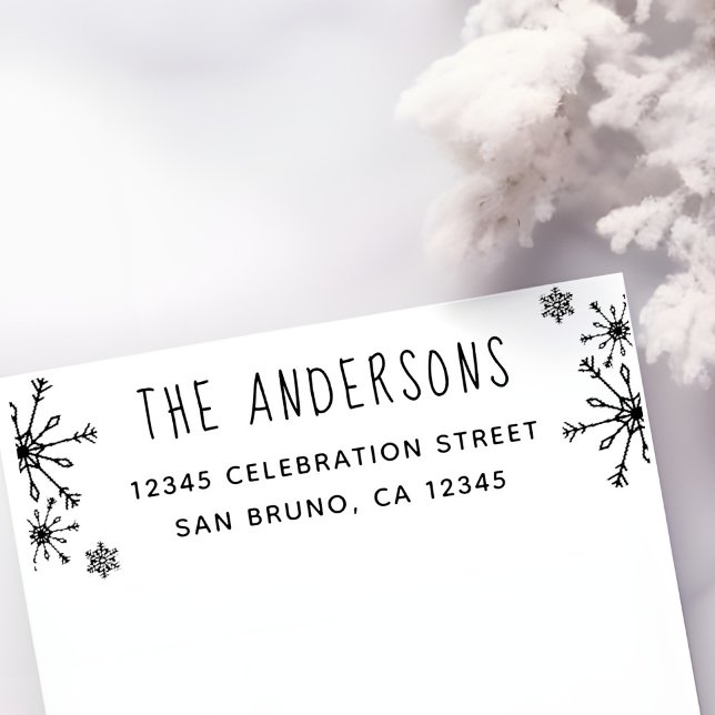 Blaue Schneeflocken | Rücksendeadresse zu Weihnach Permastempel (Von Creator hochgeladen)