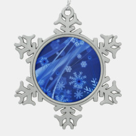 Blaue Schneeflocken Schneeflocken Zinn-Ornament