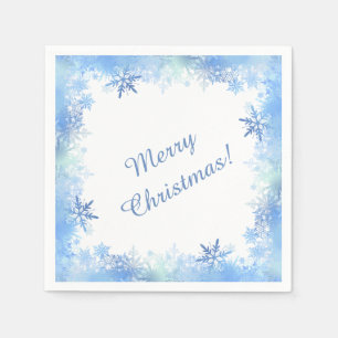 Blaue Schneeflocken Serviette