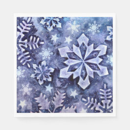 Blaue Schneeflocken Serviette