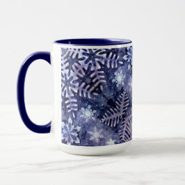 Blaue Schneeflocken Tasse