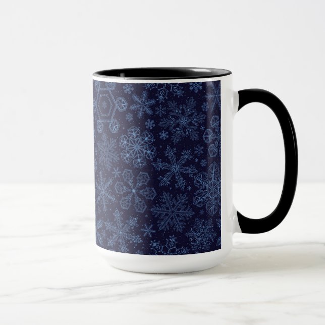 Blaue Schneeflocken Tasse (Rechts)