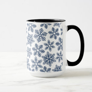 Blaue Schneeflocken Tasse