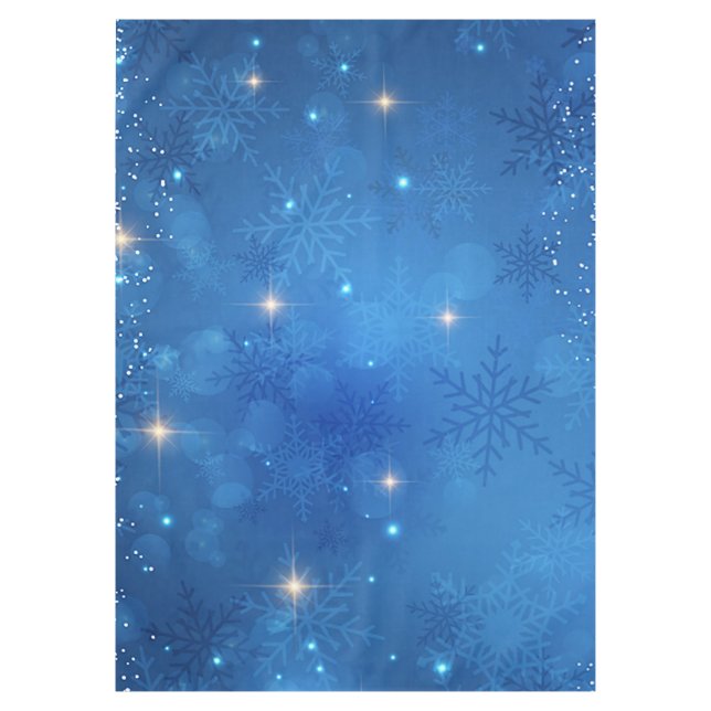 "Blaue Schneeflocken" Tischdecke (Vorderseite)