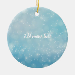 Blaue Schneeflocken-Verzierung - Fügen Sie Ihren N Keramik Ornament