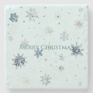 Blaue Schneeflocken Weihnachten Steinuntersetzer