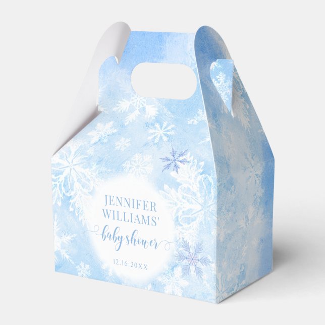 Blaue Schneeflocken Weihnachtsduschboxen Geschenkschachtel (Vorderseite)