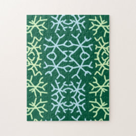 Blaue Schneeflocken Weihnachtsmuster Schneemuster Puzzle
