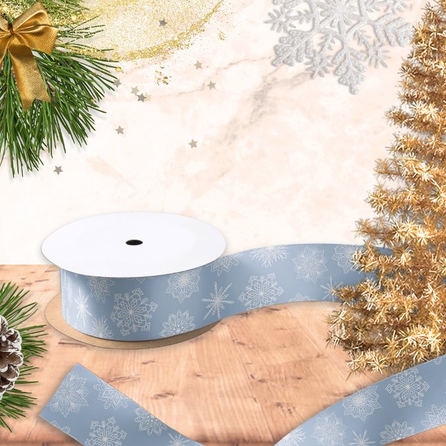 Blaue Schneeflocken Winterferien Weihnachten Satinband (Von Creator hochgeladen)