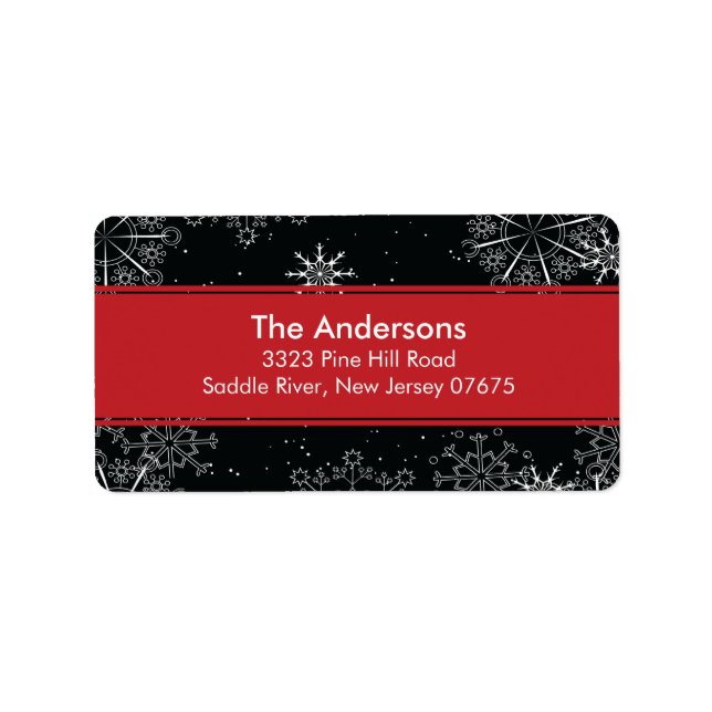 Blaue Schneeflocken Winterurlaub Rücksendeadresse Adressaufkleber (Vorne)