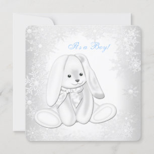 Blaue Schneeglöckchen Winter Wonderland Baby Junge Einladung