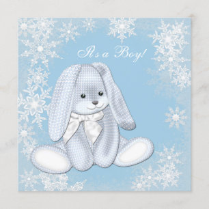 Blaue Schneeglöckchen Winter Wonderland Babyparty Einladung