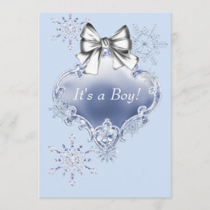Blaue Schneeglöckchen Winter Wonderland Babyparty Einladung