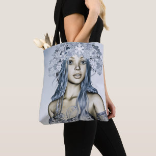 Blaue Schneejungfrau Winter Fantasy Portrait