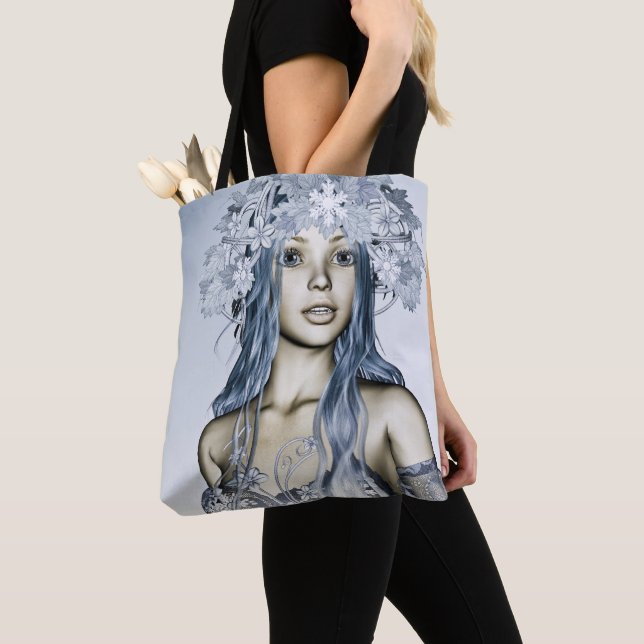 Blaue Schneejungfrau Winter Fantasy Portrait (Von Nahem)