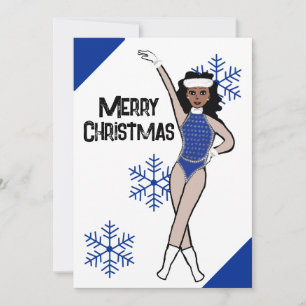 Blaue Schneetänzer-Weihnachtskarte B Feiertagskarte