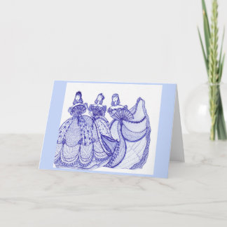 Blaue Schönheits-blaue China-Frauen-Gruß-Karte Karte
