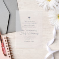 Blaue Schrift Elegant Moderne katholische Hochzeit
