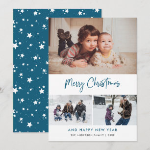 Blaue Schrift Schnee Sterne Weihnachten 3 Foto Col