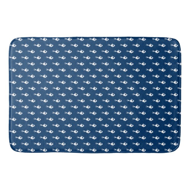 Blaue Schule für Fisch Muster Bath Mat Badematte (Vorderseite)