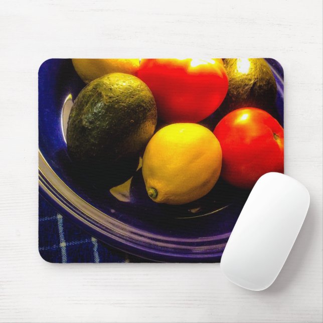 Blaue Schüssel Fruchtmousepad Mousepad (Mit Mouse)