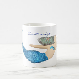 Blaue Schwanz Meerjungfrau schwimmen Thunder_Cove Kaffeetasse