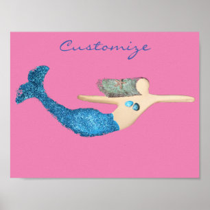 Blaue Schwanz Meerjungfrau schwimmen Thunder_Cove Poster