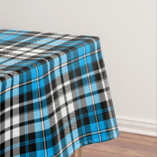 Blaue Schwarz-Weiß-Karo-Tartan-Musterdesign Tischdecke