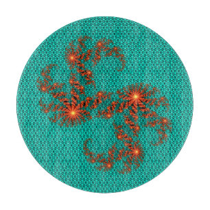 Blaue schwarze abstrakte Mandala-Muster Schneidebrett