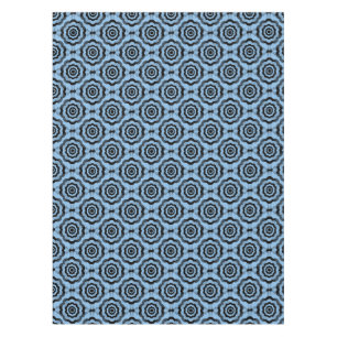 Blaue schwarze Blumen nahtloses Muster Tischdecke