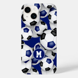 Blaue schwarze Mannschaft färbt Girls Fußball-Must Case-Mate iPhone 14 Hülle