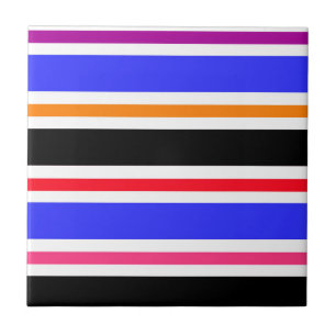 Blaue schwarze, mehrfarbige Farbstreifen Fliese