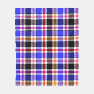 Blaue schwarze mehrfarbige Flanell-Karo-Tartan Fleecedecke