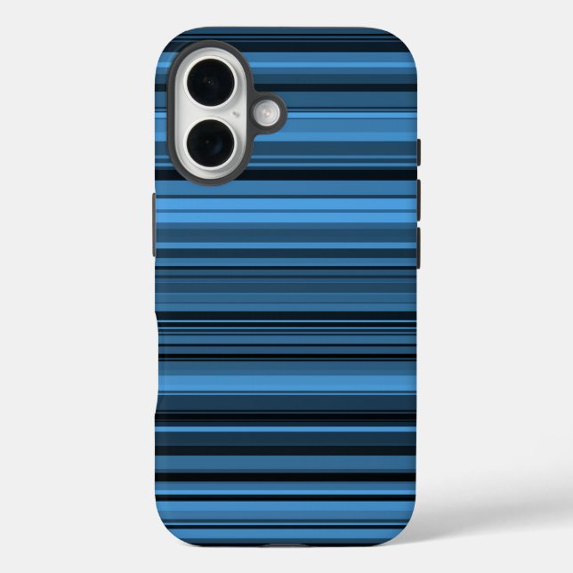 Blaue schwarze Streifen Case-Mate iPhone Hülle (Rückseite)