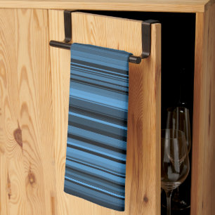 Blaue schwarze Streifen Geschirrtuch